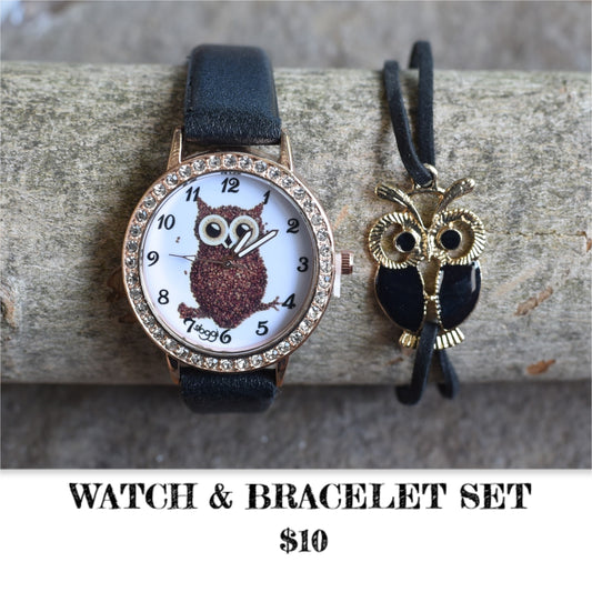 OWL WATCH AND BRACELET SET