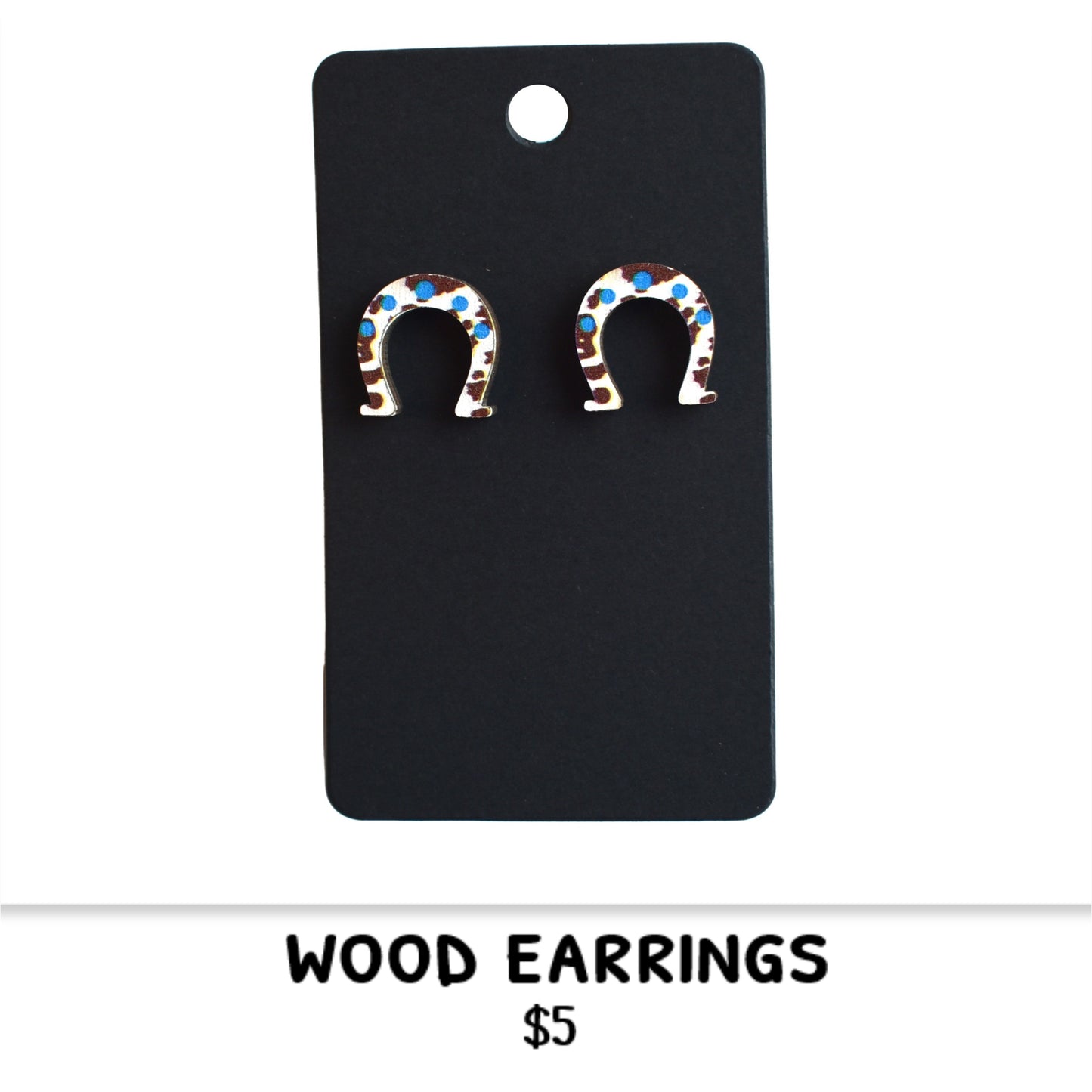 WOOD HORSESHOE EARRINGS