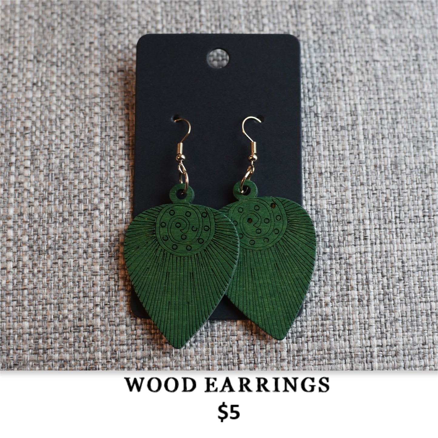 WOOD LEAF EARRINGS