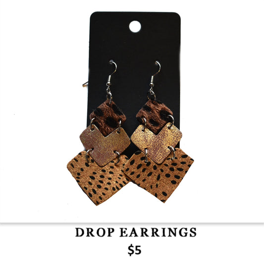 CHEETAH DROP EARRINGS