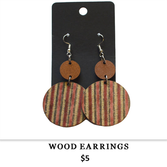 WOOD DROP EARRINGS