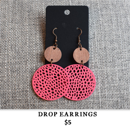 HOT PINK DROP EARRINGS