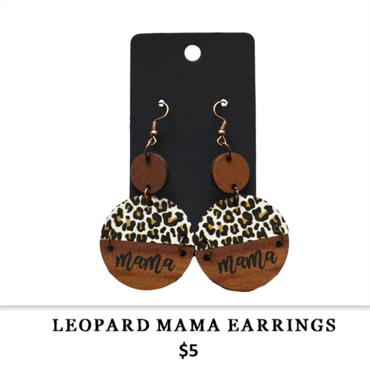 LEOPARD MAMA WOOD EARRINGS