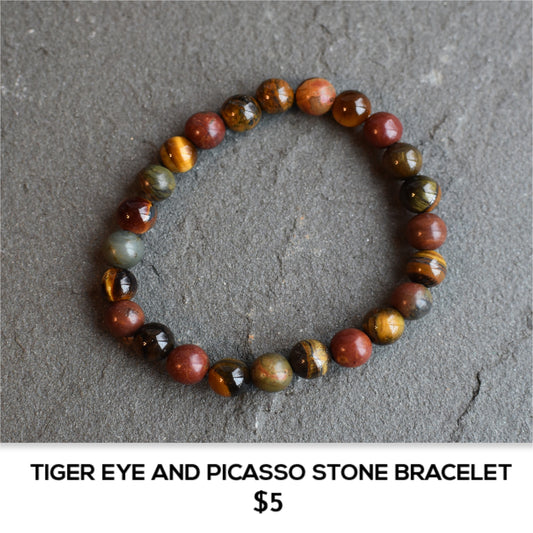 TIGER EYE AND PICASSO STONE BRACELET