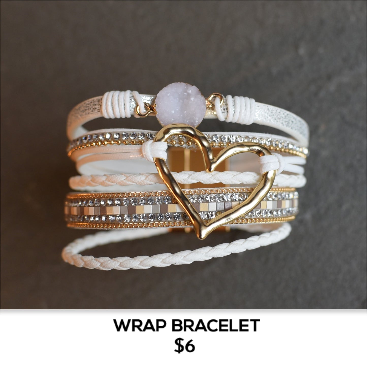 HEART WRAP MAGNETIC CLOSURE BRACELET