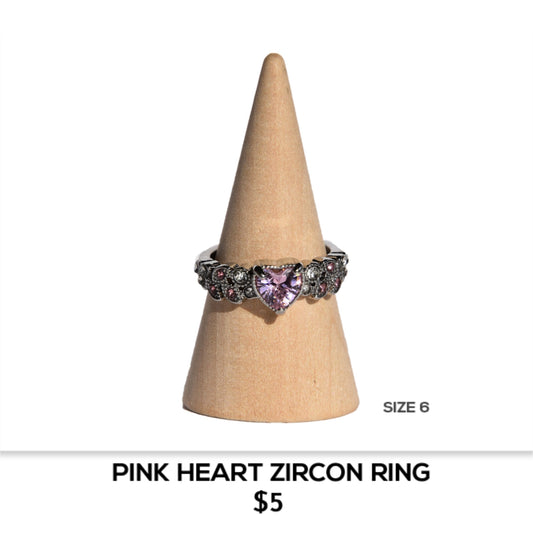 PINK HEART ZIRCON RING