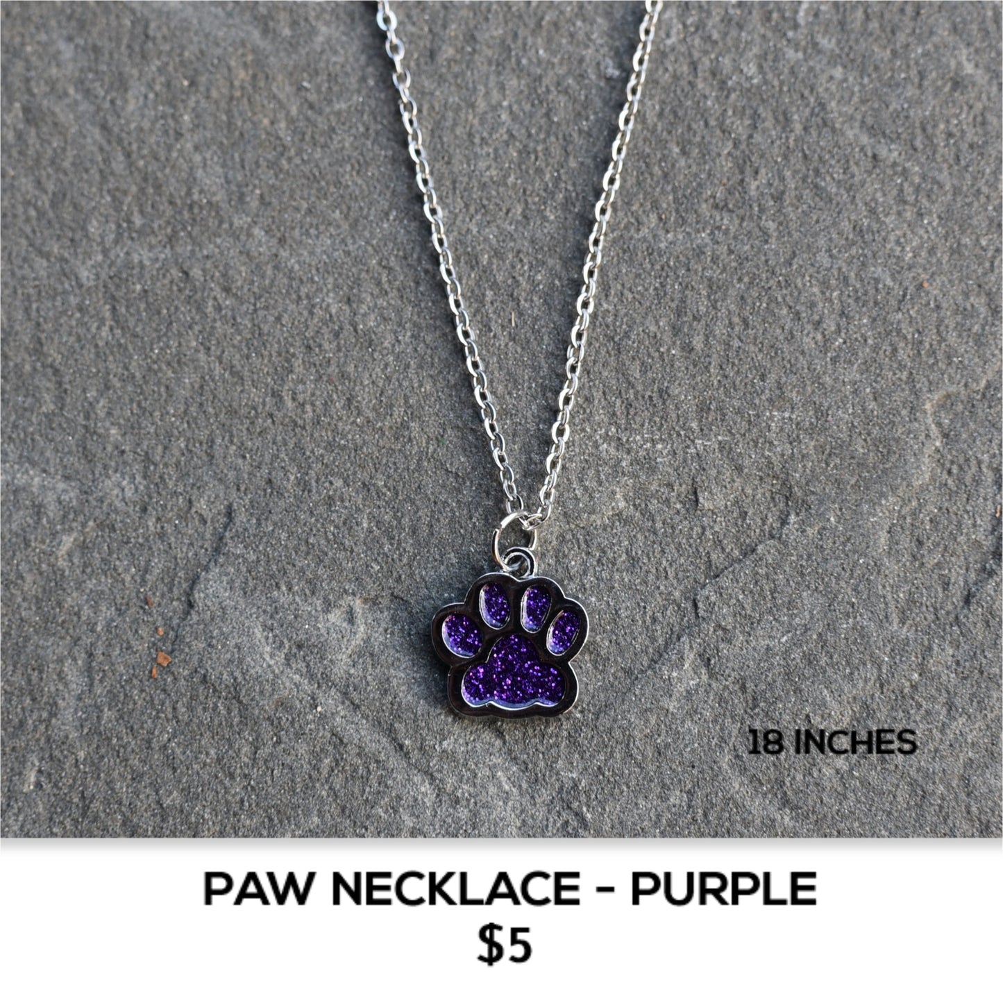 PURPLE PAW NECKLACE