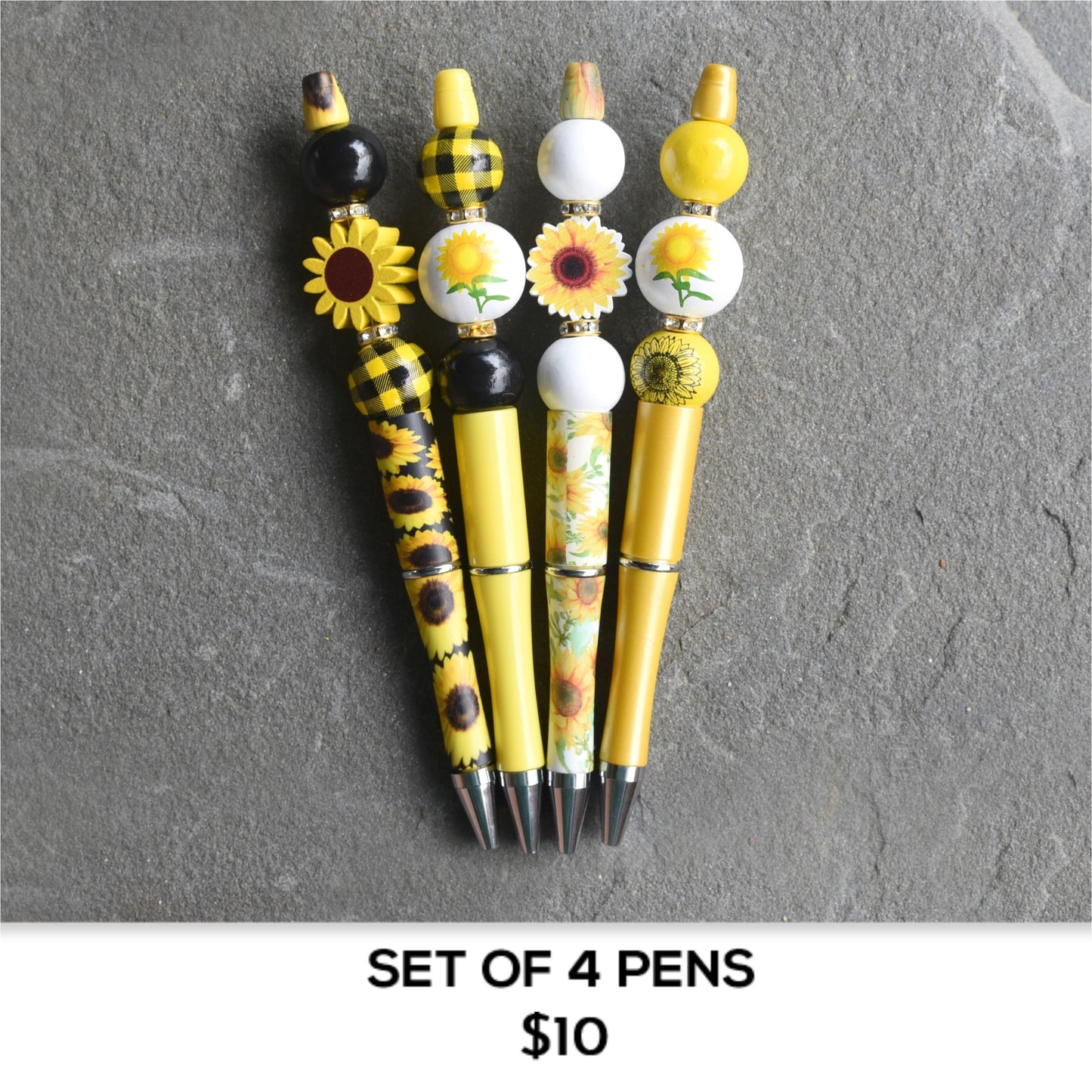 SET OF 4 SUNFLOWER PENS