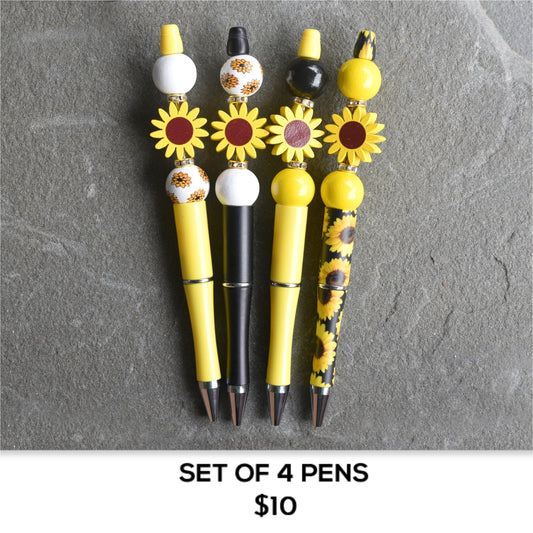 SET OF 4 SUNFLOWER PENS