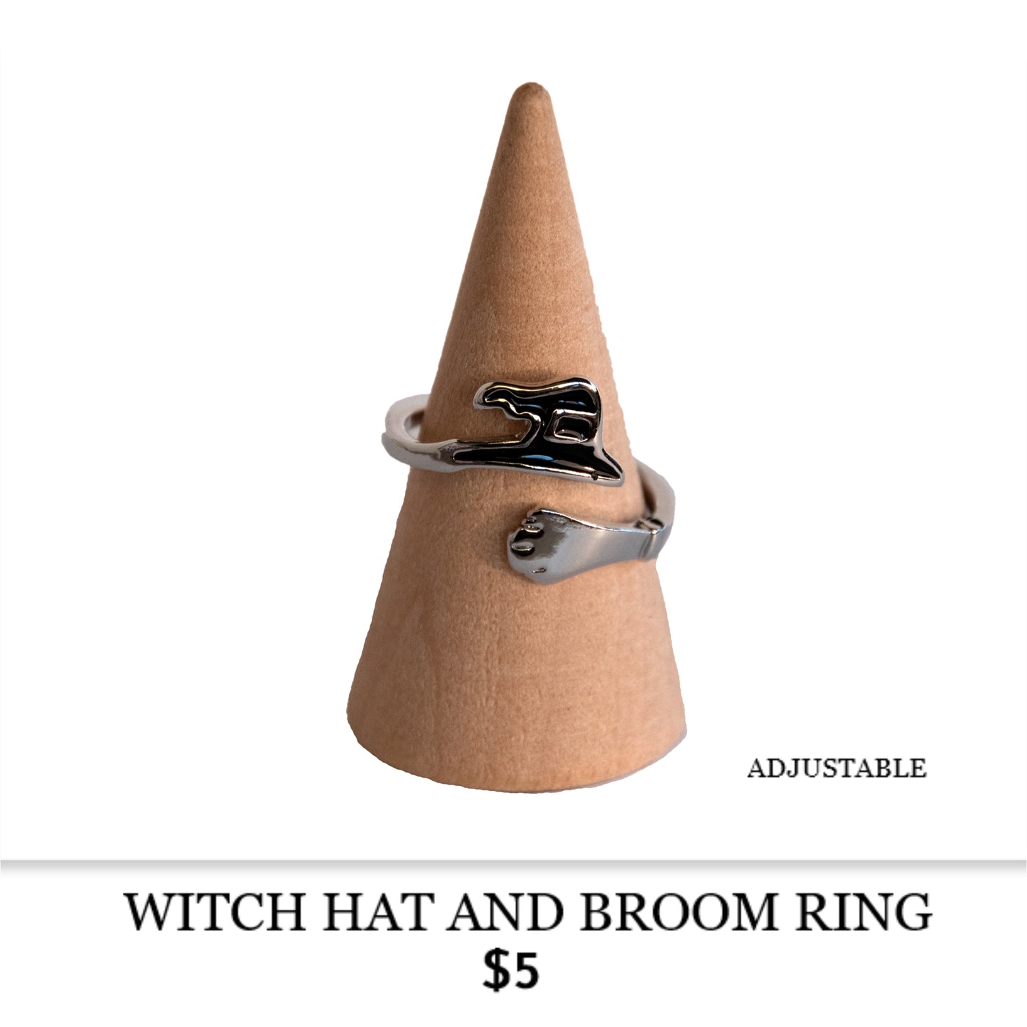 WITCH HAT AND BROOM RING