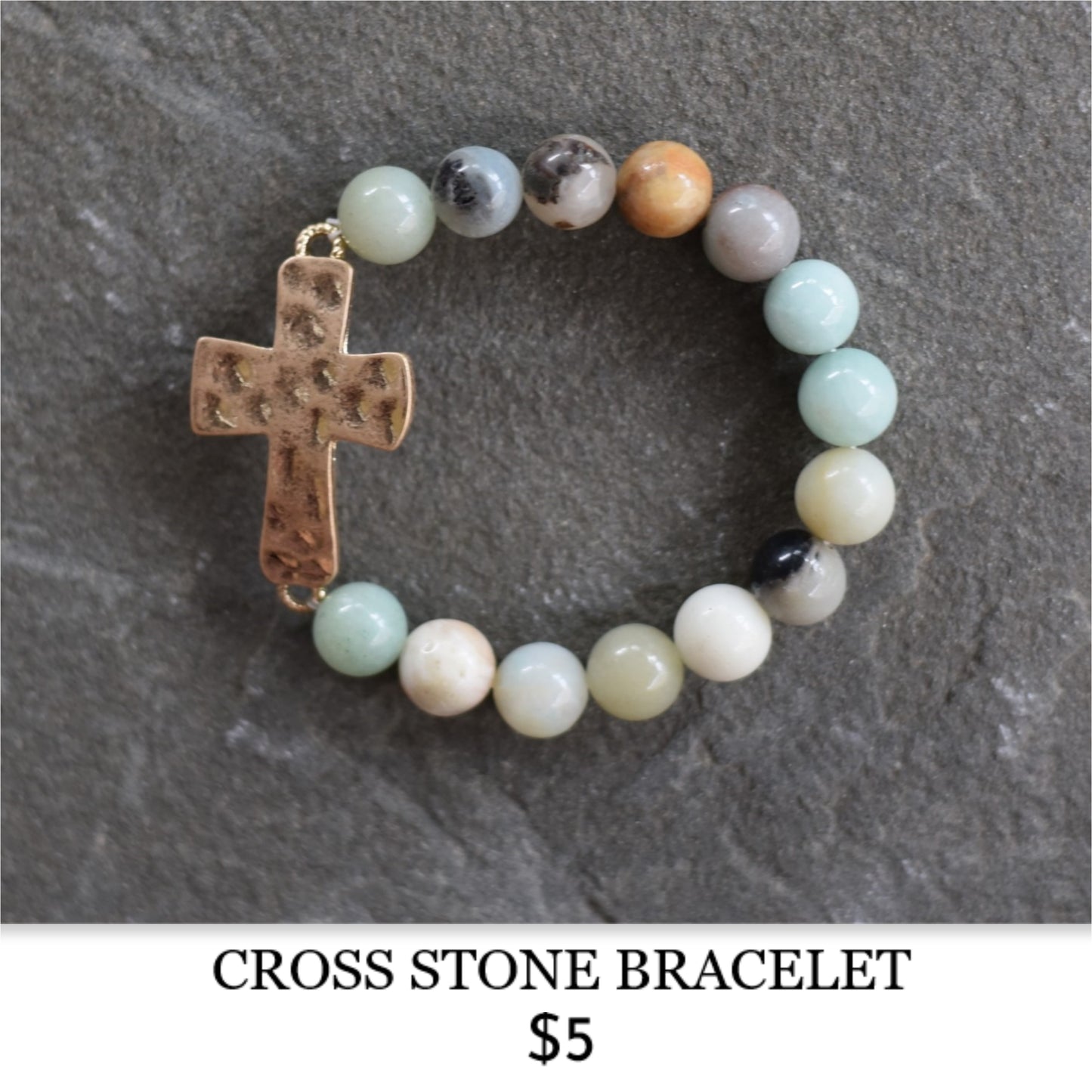 CROSS STONE BRACELET