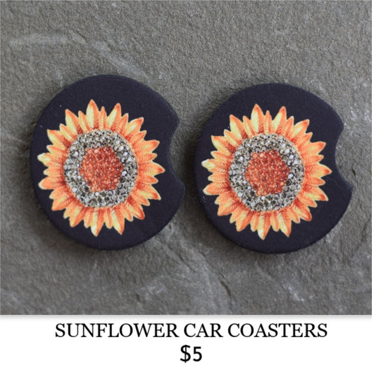 SUNFLOWER CAR COASTERS