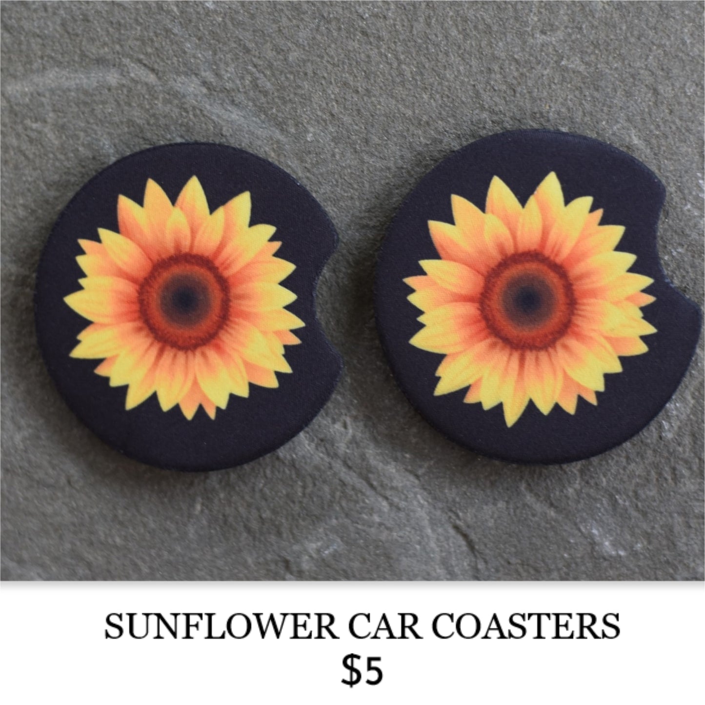 SUNFLOWER CAR COASTERS