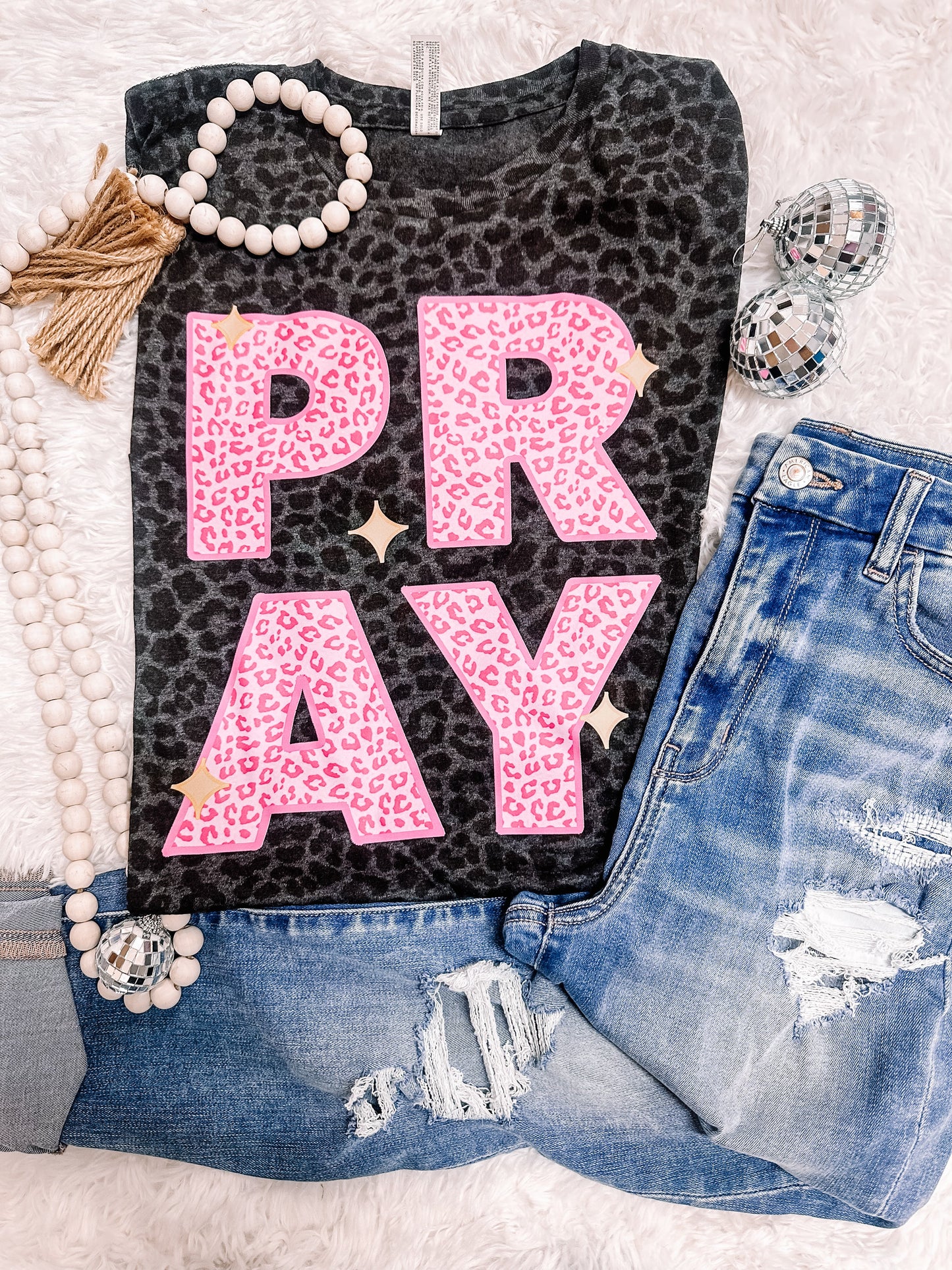 Pray Faith Leopard Graphic Tee