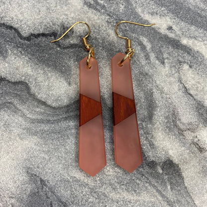 Dangle Earring - Wood & Sea Glass