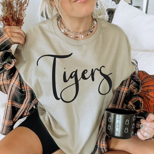 Tigers Minimalist School Spirit Graphic Tee