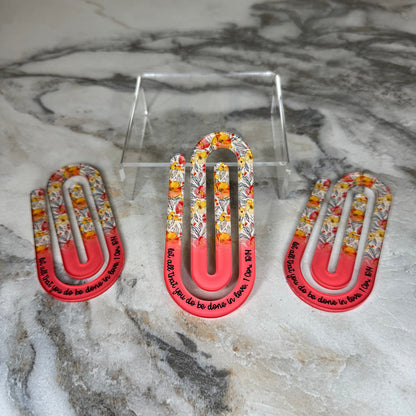 Jumbo Paperclip - Light Pink Religious Floral