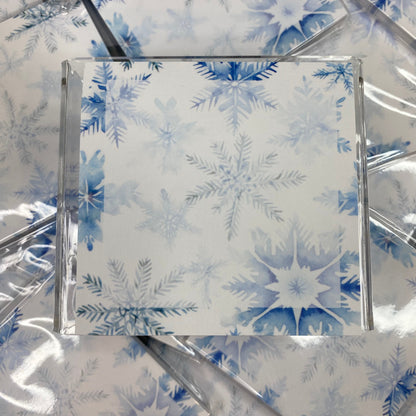 The Sticky Note Collection - Christmas Snow White Blue Snowflakes