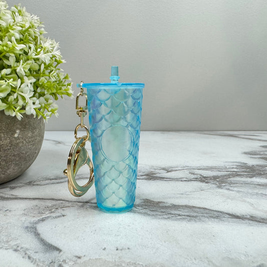 Keychain - Studded Tumbler - Blue Mermaid