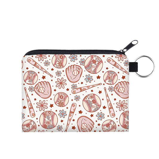 Mini Pouch - Baseball Floral