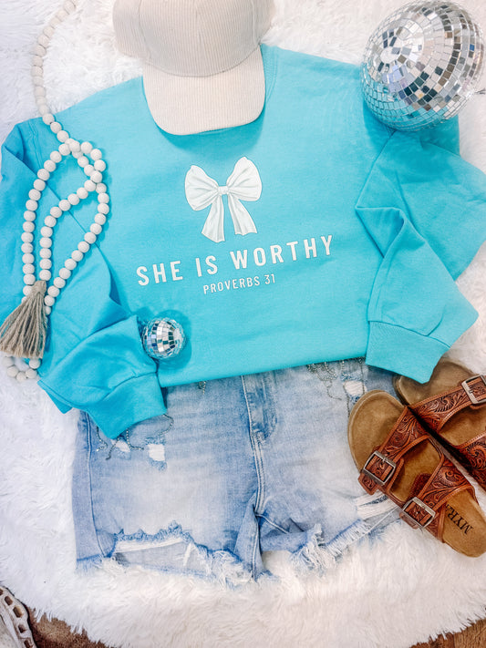 She is Worthy Faith Sweatshirt