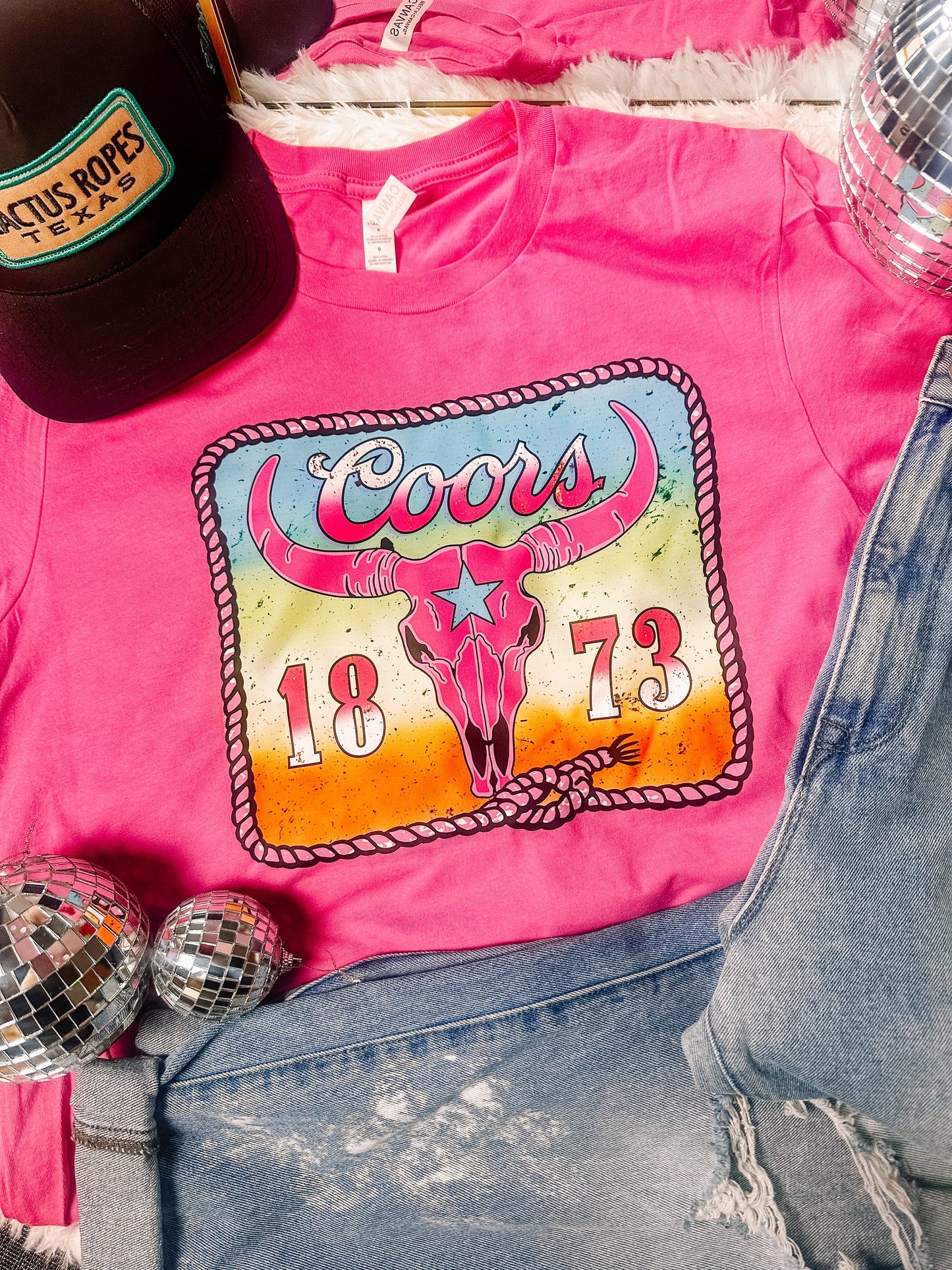 Neon Coors Summer Bella Canva Graphic Tee