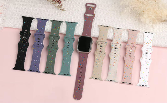 Confetti Color Silicone Smart Watch Band (Multiple Colors)