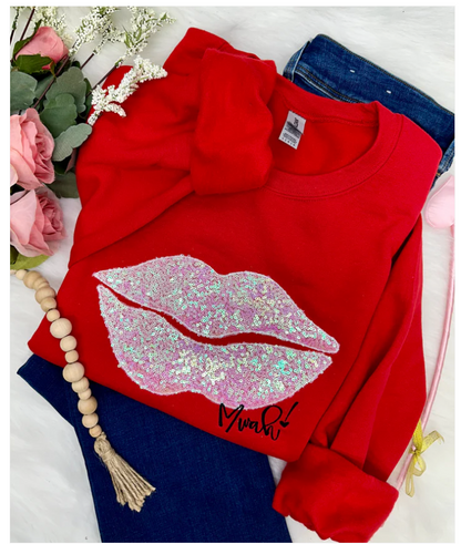 EMBROIDERED PINK PUCKER SEQUINS SHIRT