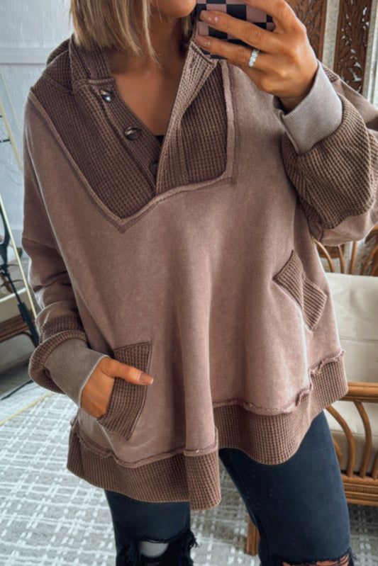 Waffle Patchwork Plus Hoodie August.