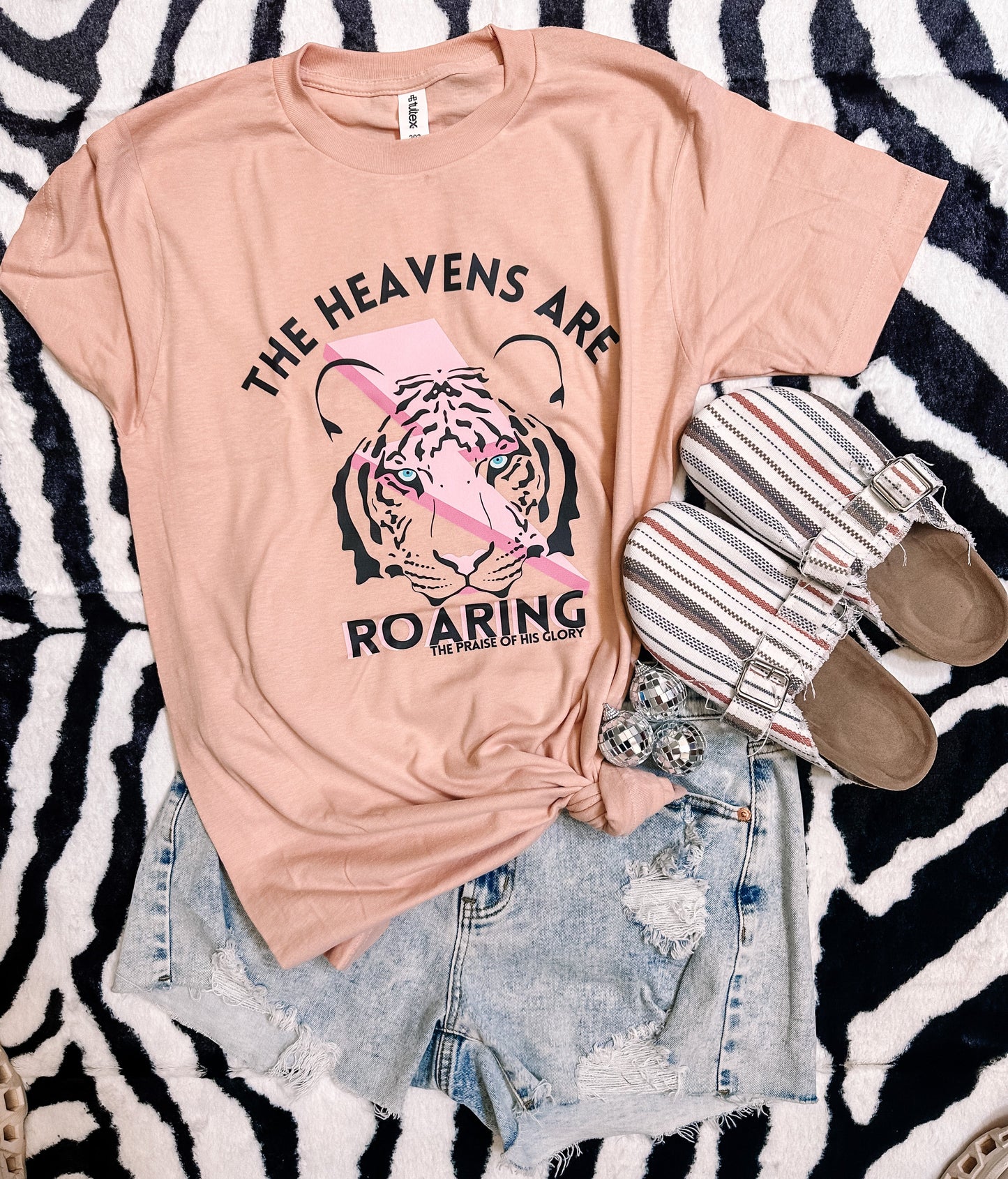 Peach The Heavens are Roaring Faith Graphic Tee