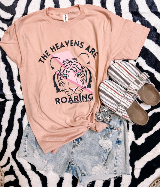 Peach The Heavens are Roaring Faith Graphic Tee