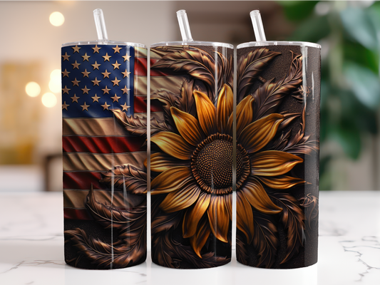 Sunflower flag 3D Tumbler