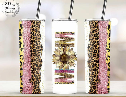 Mom Sunflower Leopard  Tumbler