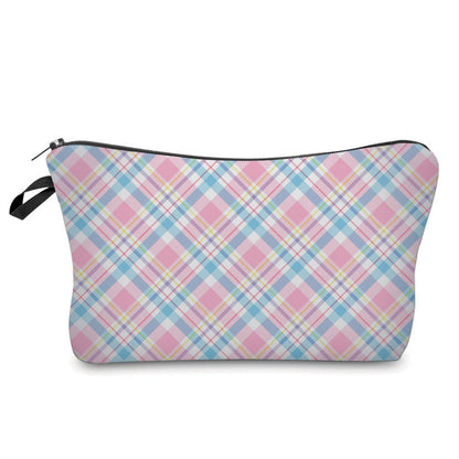 Pouch - Plaid Pink Blue